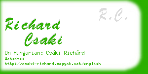 richard csaki business card